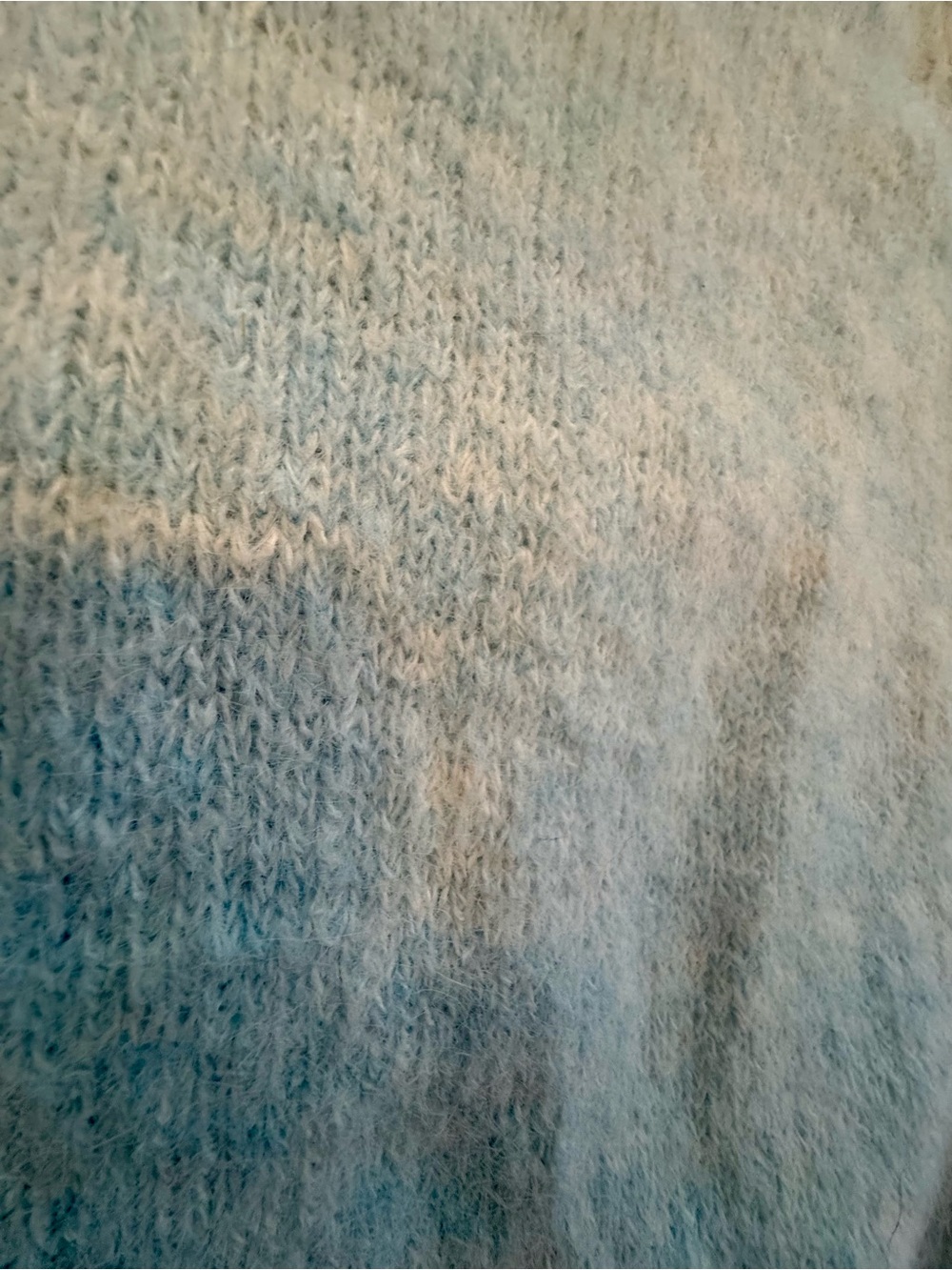 Women's Light Blue Crewneck Mohair Sweater - Picture 2 of 3